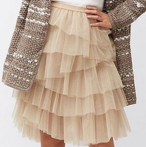 Fantastic Champagne Tiered Tulle Skirt